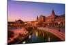 Plaza de Espana in Parque de Maria Luisa at night, Seville, Andalucia, Spain-Karen Deakin-Mounted Photographic Print