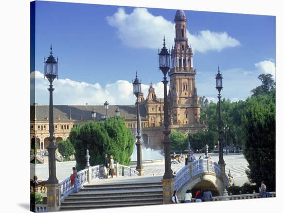 Plaza De Espana, Seville, South Spain-Peter Adams-Stretched Canvas