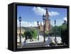 Plaza De Espana, Seville, South Spain-Peter Adams-Framed Stretched Canvas