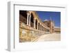 Plaza de Espana with ceramic tiled alcoves and arches, Maria Luisa Park, Seville, Spain-Neale Clark-Framed Photographic Print