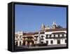 Plaza de la Aduana Cartagena Colombia-null-Framed Stretched Canvas