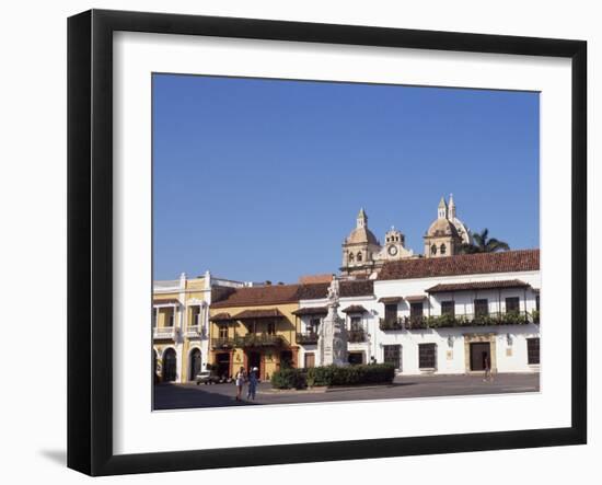 Plaza de la Aduana Cartagena Colombia-null-Framed Photographic Print