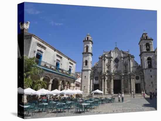 Plaza De La Catedral With Cathedral, Old Havana, Cuba, West Indies, Central America-Martin Child-Stretched Canvas