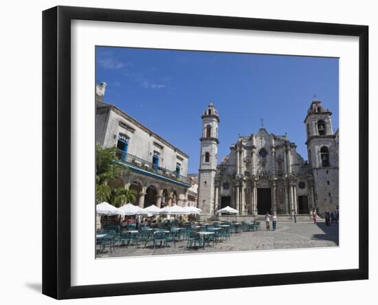 Plaza De La Catedral With Cathedral, Old Havana, Cuba, West Indies, Central America-Martin Child-Framed Photographic Print