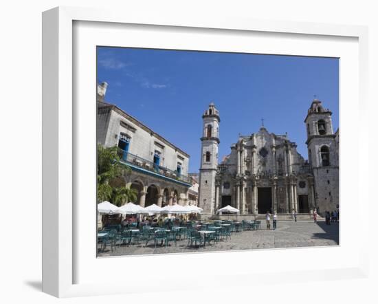 Plaza De La Catedral With Cathedral, Old Havana, Cuba, West Indies, Central America-Martin Child-Framed Photographic Print