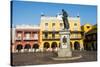 Plaza de los Coches, UNESCO World Heritage Site, Cartagena, Colombia, South America-Michael Runkel-Stretched Canvas