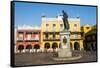 Plaza de los Coches, UNESCO World Heritage Site, Cartagena, Colombia, South America-Michael Runkel-Framed Stretched Canvas