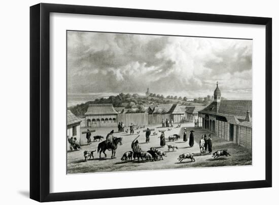 Plaza de San-Carlos de Chiloe, 1835-Claudio Gay-Framed Giclee Print