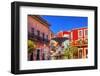Plaza Del Baratillo, Baratillo Square, Fountain, Colorful Buildings, Guanajuato, Mexico-William Perry-Framed Photographic Print