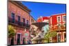 Plaza Del Baratillo, Baratillo Square, Fountain, Colorful Buildings, Guanajuato, Mexico-William Perry-Mounted Photographic Print