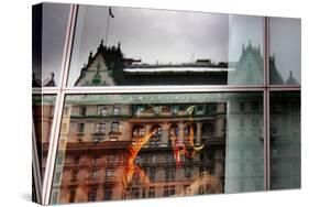 Plaza Hotel Reflection-null-Stretched Canvas