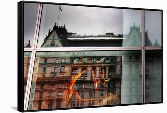 Plaza Hotel Reflection-null-Framed Stretched Canvas