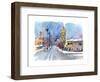 Plaza in Winter, 2015-John Keeling-Framed Giclee Print