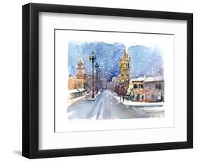 Plaza in Winter, 2015-John Keeling-Framed Giclee Print