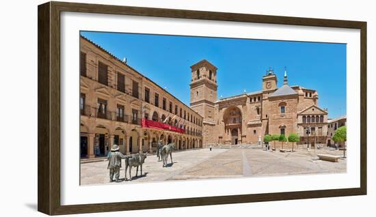 Plaza Mayor and San Andres Church in Villanueva De Los Infantes, Ciudad Real, Castilla-La Mancha...-null-Framed Photographic Print