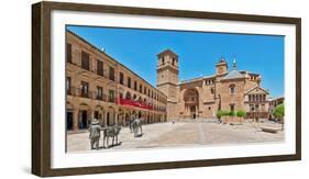 Plaza Mayor and San Andres Church in Villanueva De Los Infantes, Ciudad Real, Castilla-La Mancha...-null-Framed Photographic Print