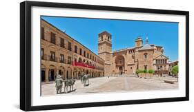 Plaza Mayor and San Andres Church in Villanueva De Los Infantes, Ciudad Real, Castilla-La Mancha...-null-Framed Photographic Print
