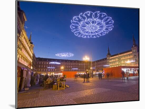 Plaza Mayor at Christmas Time, Madrid, Spain, Europe-Marco Cristofori-Mounted Photographic Print