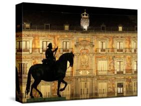 Plaza Mayor by Night, Madrid, Spain-Sergio Pitamitz-Stretched Canvas