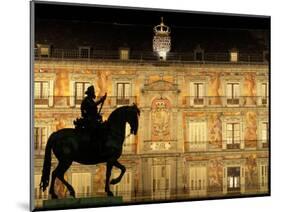 Plaza Mayor by Night, Madrid, Spain-Sergio Pitamitz-Mounted Photographic Print