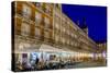 Plaza Mayor Cafes at Dusk, Madrid, Spain, Europe-Charles Bowman-Stretched Canvas