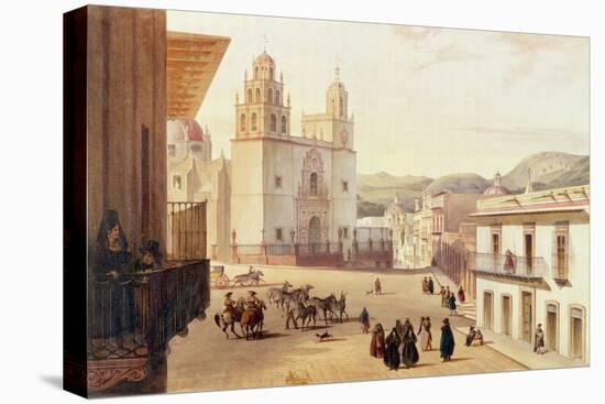 Plaza Mayor De Guonajuato (Coloured Engraving)-Carlos Nebel-Stretched Canvas