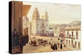 Plaza Mayor De Guonajuato (Coloured Engraving)-Carlos Nebel-Stretched Canvas