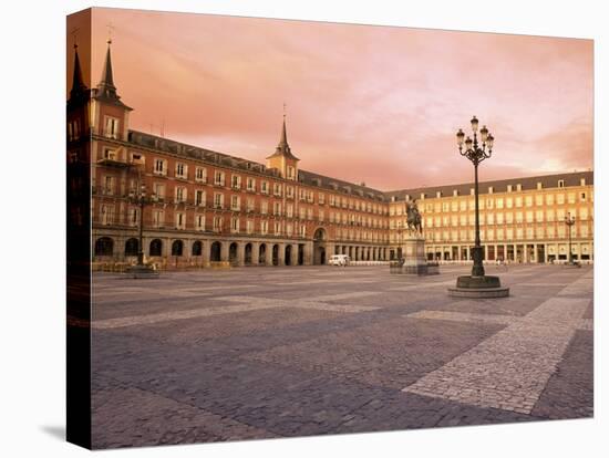 Plaza Mayor from the East, Madrid, Spain-Upperhall-Stretched Canvas
