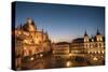 Plaza Mayor in evening with the Cathedral and Town Hall, Segovia, UNESCO World Heritage Site, Spain-Richard Maschmeyer-Stretched Canvas