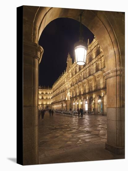 Plaza Mayor, Salamanca, Spain-Walter Bibikow-Stretched Canvas