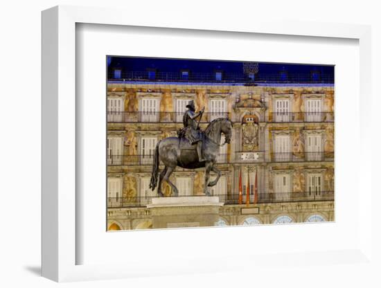 Plaza Mayor Statue of Philip Iii, Madrid, Spain, Europe-Charles Bowman-Framed Photographic Print