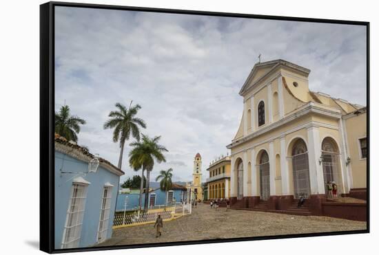 Plaza Mayor with the Iglesia Parroquial De La Santisima Trinidad and the Museo Nacional De La Lucha-Yadid Levy-Framed Stretched Canvas