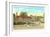 Plaza near Railroad Station, Brattleboro, Vermont-null-Framed Art Print