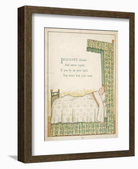 Pleasant Dreams and Sweet Repose if You Lie on Your Back You Won't Hurt Your Nose-Edward Hamilton Bell-Framed Art Print