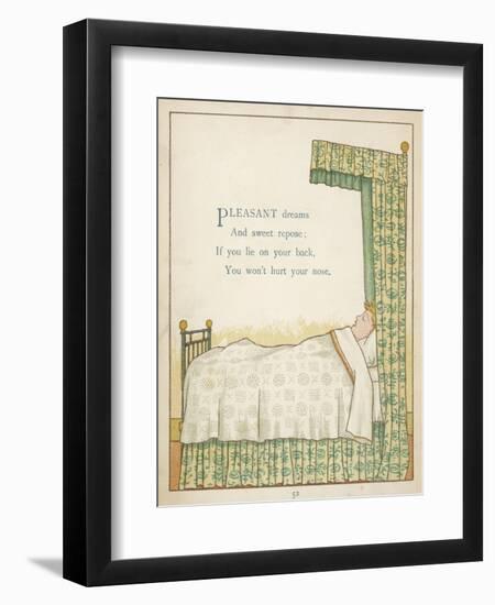 Pleasant Dreams and Sweet Repose if You Lie on Your Back You Won't Hurt Your Nose-Edward Hamilton Bell-Framed Art Print