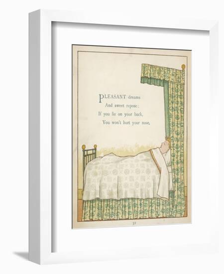 Pleasant Dreams and Sweet Repose if You Lie on Your Back You Won't Hurt Your Nose-Edward Hamilton Bell-Framed Art Print