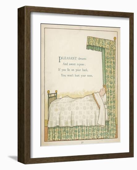 Pleasant Dreams and Sweet Repose if You Lie on Your Back You Won't Hurt Your Nose-Edward Hamilton Bell-Framed Art Print