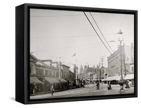 Pleasant St. from Malden Sq., Malden, Mass.-null-Framed Stretched Canvas