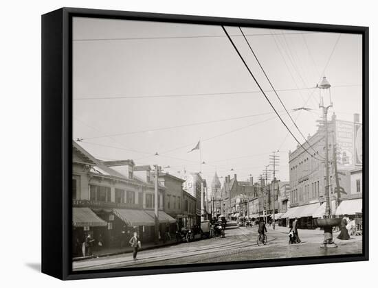 Pleasant St. from Malden Sq., Malden, Mass.-null-Framed Stretched Canvas