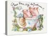 Please Don't Hog The Bathroom Pigs-sylvia pimental-Stretched Canvas