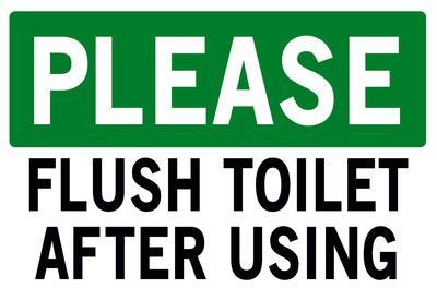 'Please Flush Toilet Sign Print Poster' Prints | AllPosters.com