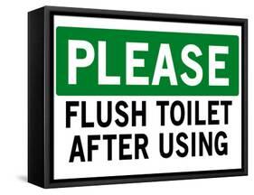 Please Flush Toilet Sign Print Poster-null-Framed Stretched Canvas