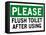 Please Flush Toilet Sign Print Poster-null-Framed Stretched Canvas