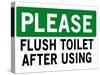 Please Flush Toilet Sign Print Poster-null-Stretched Canvas