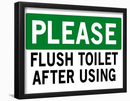 Please Flush Toilet Sign Print Poster-null-Framed Poster