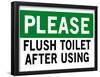 Please Flush Toilet Sign Print Poster-null-Framed Poster