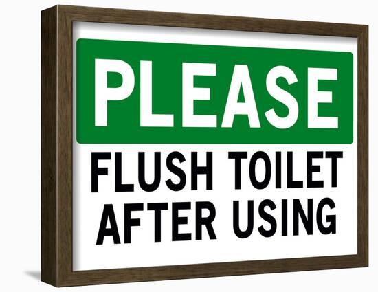 Please Flush Toilet Sign Print Poster-null-Framed Poster