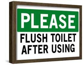 Please Flush Toilet Sign Print Poster-null-Framed Poster