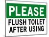 Please Flush Toilet Sign Print Poster-null-Mounted Poster