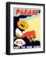 "Please Keep the Park Clean" 1937-null-Framed Giclee Print